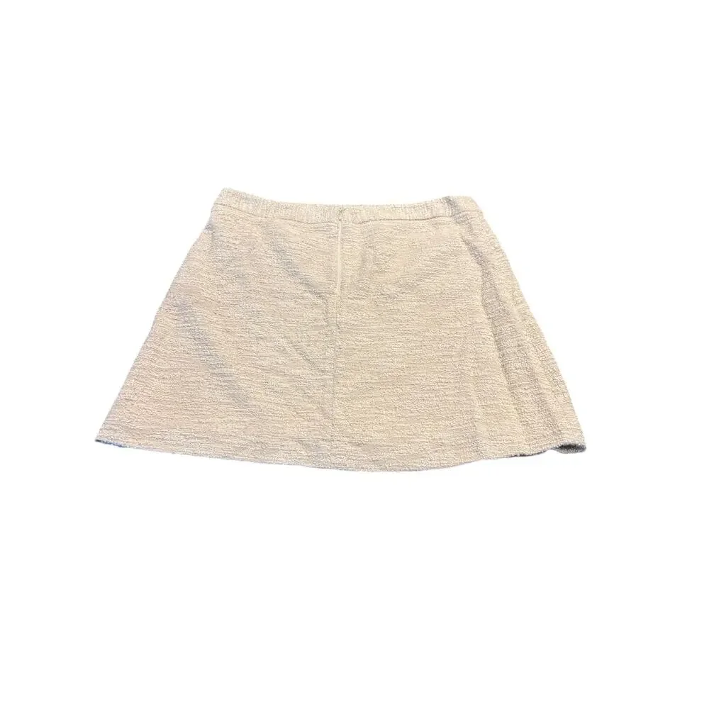 Preston & York Caitlin Knit Tweed A-Line Skirt Ivory  XXL